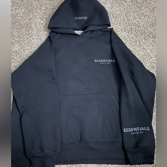 Fear of God Essentials Pullover Hoodie Black ( BRAND NEW) - Picture 2 of 7